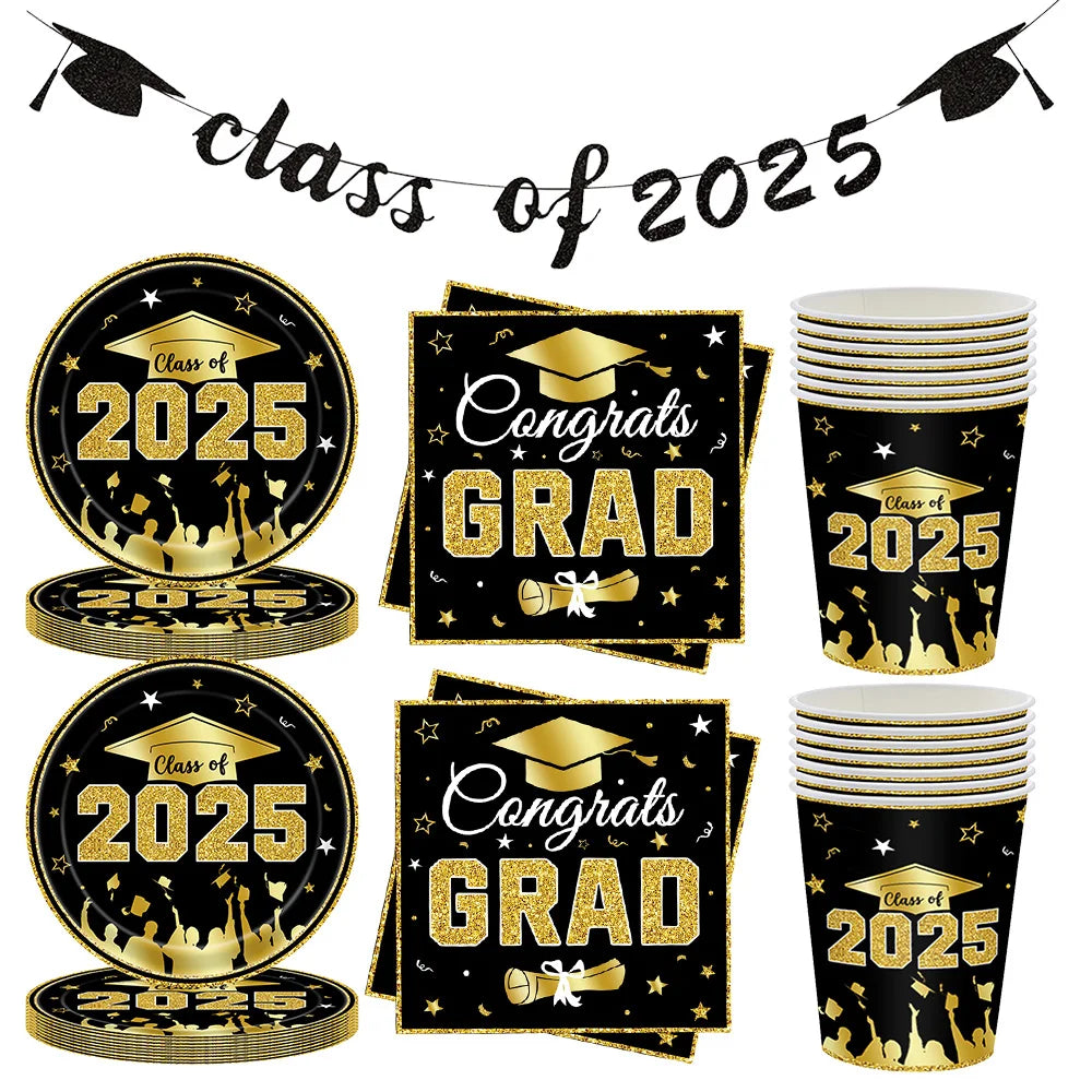 Grad Party Plate Napkin Cup Decor
